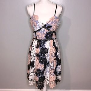 NWT Star Crossed Lovers Lace Dress Crochet Multi